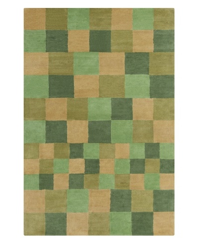 Filament Jessica Hand-Tufted Wool Rug, Green/Brown, 5′ x 7′ 6″