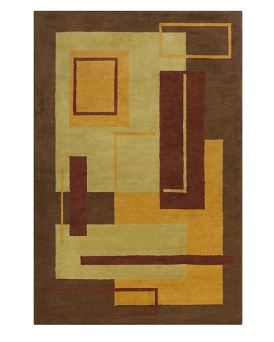 Filament Joline Rug, Brown/Green, 5′ x 7′ 6″‘