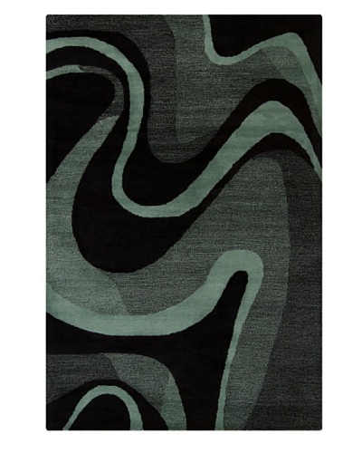 Filament Joesph Rug, Teal/Black, 5′ x 7′ 6″‘