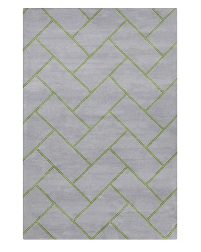 Filament Etsuko Hand-Tufted Wool Rug, Grey/Green, 5' x 7' 6