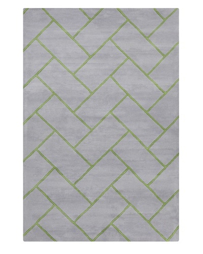 Filament Etsuko Hand-Tufted Wool Rug, Grey/Green, 5′ x 7′ 6″