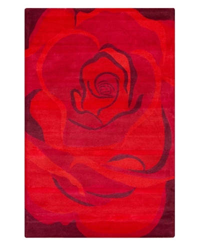 Filament Carita Hand-Tufted Wool Rug, Red, 5′ x 7′ 6″