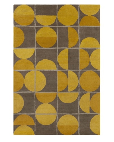 Filament Linh Hand-Tufted Wool Rug, Taupe/Gold, 5' x 7' 6