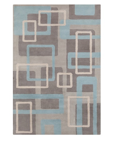 Filament Madeline Hand-Tufted Wool Rug, Grey/Blue, 5′ x 7′ 6″