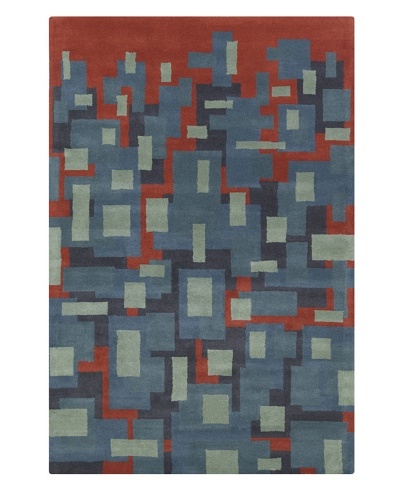 Filament Blaine Rug, Blue/Red, 5′ x 7′ 6″‘