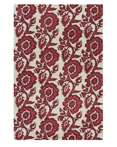 Filament Freeda Rug, White/Burgundy, 5' x 7' 6