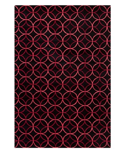 Filament Latesha Hand-Tufted Wool Rug, Black/Pink, 5′ x 7′ 6″
