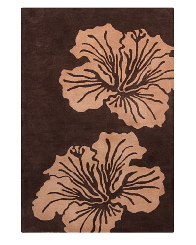 Filament Benita Hand-Tufted Wool Rug, Brown, 5′ x 7′ 6″