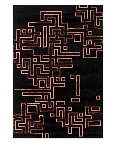 Filament Hillary Hand-Tufted Wool Rug, Black/Pink, 5' x 7' 6