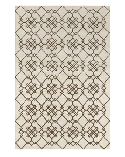 Filament Crystal Hand-Tufted Wool Rug, Cream/Brown, 5' x 7' 6