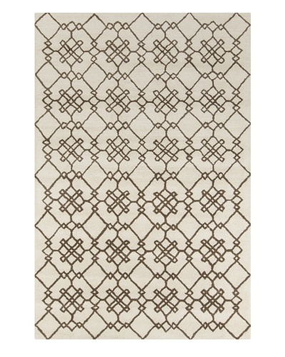 Filament Crystal Hand-Tufted Wool Rug, Cream/Brown, 5′ x 7′ 6″