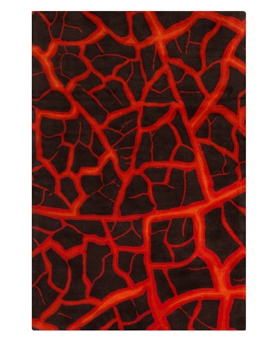 Filament Willene Rug, Black/Red, 5′ x 7′ 6″‘
