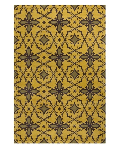Filament Reiko Hand-Tufted Wool Rug, Yellow, 5′ x 7′ 6″