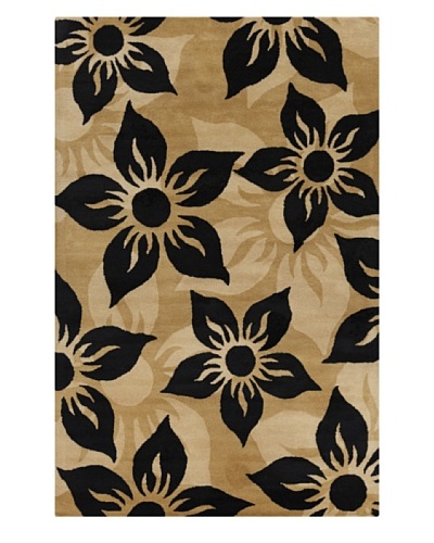 Filament Gwyn Hand-Tufted Wool Rug, Black/Tan, 5′ x 7′ 6″