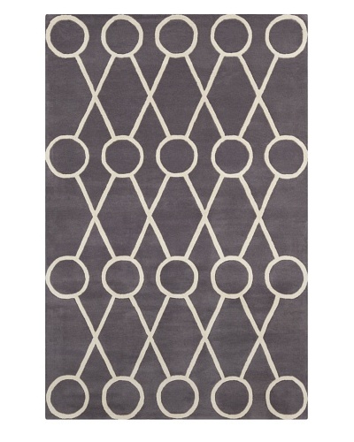 Filament Santo Hand-Tufted Wool Rug, Grey/Cream, 5' x 7' 6