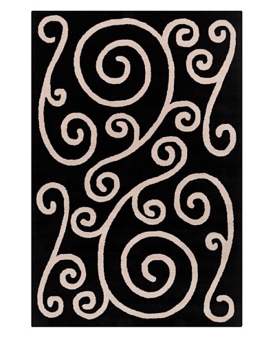 Filament Autumn Hand-Tufted Rug, Black/Cream, 5' x 7' 6