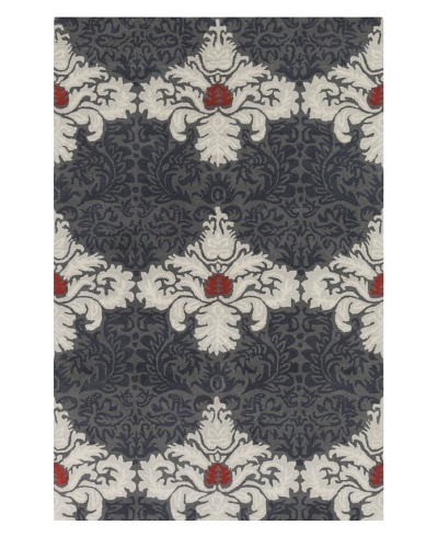 Filament Thaddeus Hand-Tufted Rug, Grey/Red, 5′ x 7′ 6″