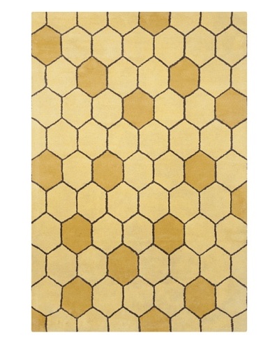 Filament Davida Hand-Tufted Wool Rug, Gold, 5′ x 7′ 6″