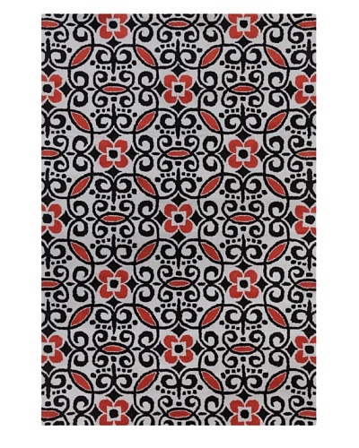 Filament Shiloh Hand-Tufted Rug, Black/Red, 5′ x 7′ 6″