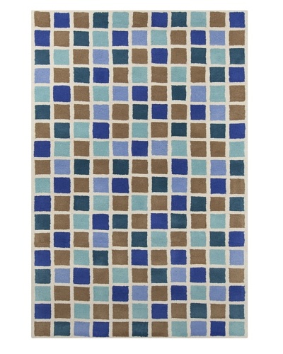 Filament Lala Hand-Tufted Wool Rug, Brown/Blue, 5′ x 7′ 6″