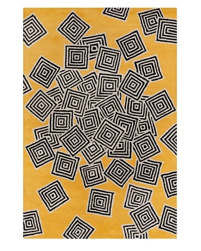 Filament Vonda Hand-Tufted Wool Rug, Yellow, 5′ x 7′ 6″