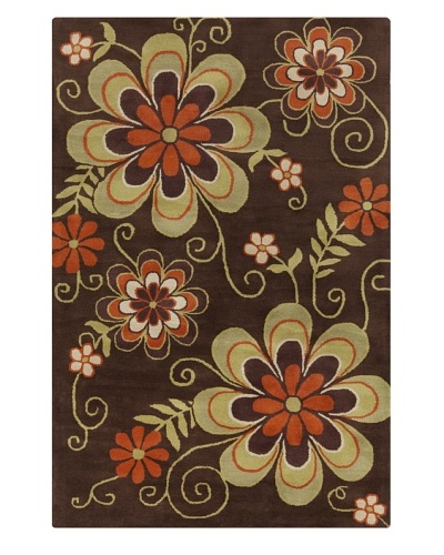 Filament Krysten Hand-Tufted Wool Rug, Brown/Green, 5' x 7' 6