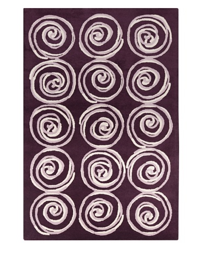 Filament Roxann Hand-Tufted Wool Rug, Purple, 5′ x 7′ 6″