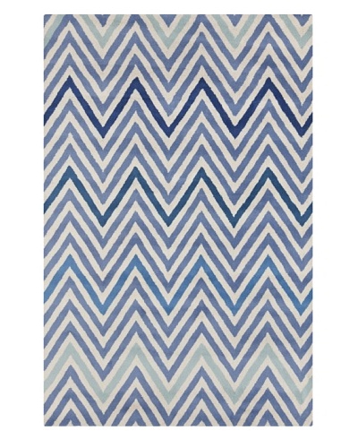 Filament Emiko Hand-Tufted Wool Rug, Blue, 5′ x 7′ 6″