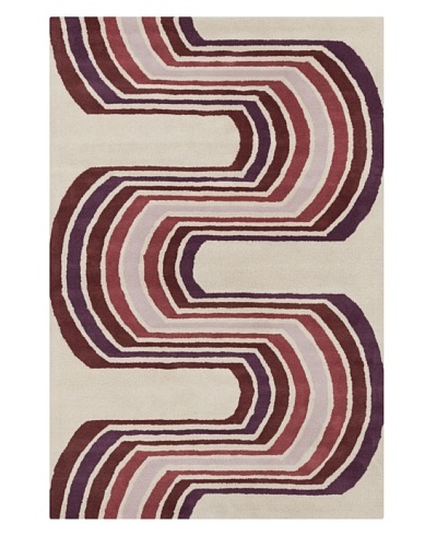 Filament Pamula Rug, White/Purple, 5′ x 7′ 6″‘