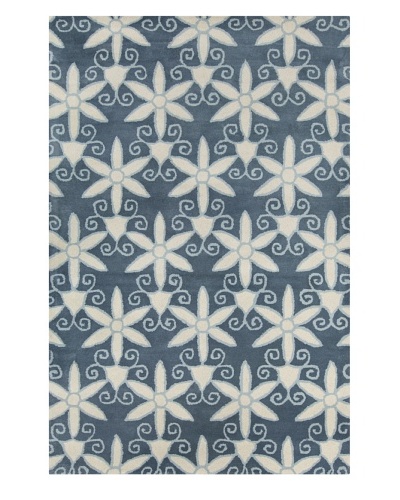 Filament Sydney Hand-Tufted Wool Rug, Blue, 5′ x 7′ 6″