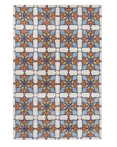 Filament Joyce Hand-Tufted Wool Rug, Blue/Orange, 5' x 7' 6