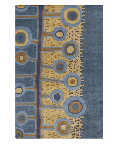 Filament Maye Rug, Blue/Tan, 5′ x 7′ 6″‘