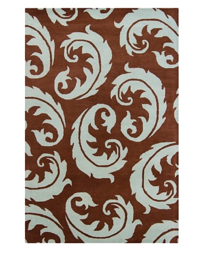 Filament Iris Hand-Tufted Rug, Brown/Blue, 5' x 7' 6