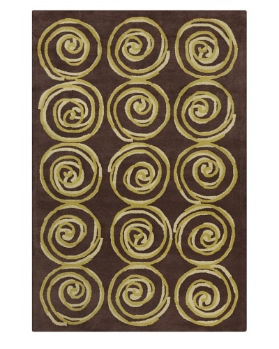 Filament Celena Hand-Tufted Wool Rug, Brown/Green, 5′ x 7′ 6″