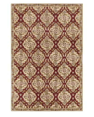 Filament Evia Hand-Tufted Wool Rug, Burgundy, 5′ x 7′ 6″