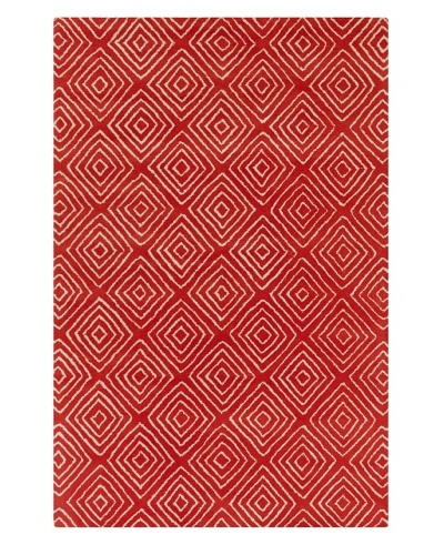 Filament Marla Hand-Tufted Wool Rug, Red, 5′ x 7′ 6″