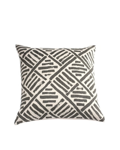 Filling Spaces Hand Printed Brush Stroke Pillow, Slate