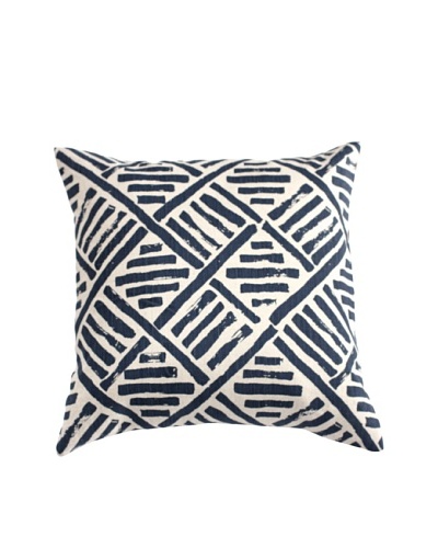 Filling Spaces Hand-Printed Brushstroke Pillow, Indigo