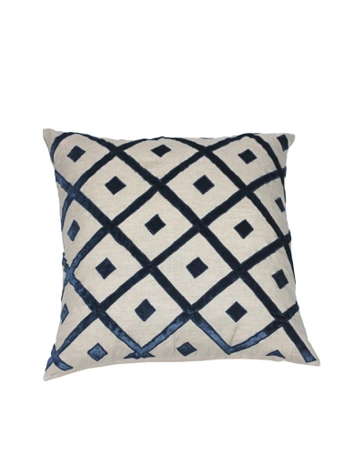 Filling Spaces Hand Appliqué Pillow, Indigo