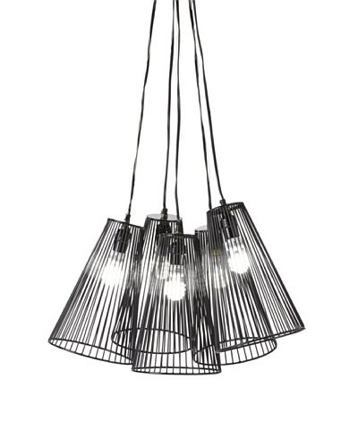 Filling Spaces 5-Bunch Wire Pendant, Black