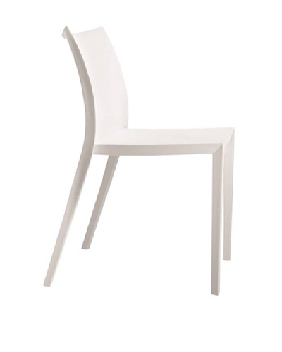 Fine Mod Square Dining Chair, White
