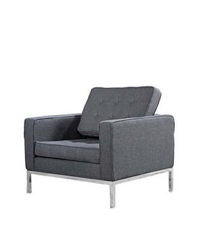 Fine Mod Button Armchair in Wool [Gray]