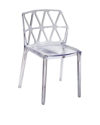 Fine Mod Zig Zag Dining Chair, Clear