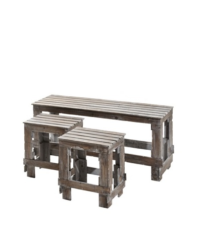 Firefly Home Collection 3-Piece Natural Wood Table Set
