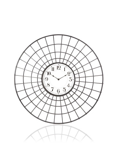 Firefly Home Collection Silver Metal Patterned Clock