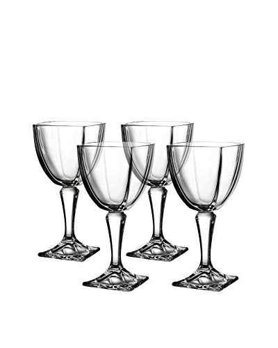 Fitz and Floyd Set of 4 Gemini Crystal 9.13-Oz. Wine Glasses