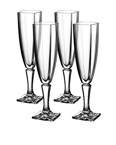 Fitz and Floyd Set of 4 Gemini Crystal 4.7-Oz. Flutes