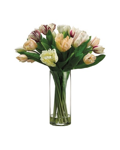 Tulips Bouquest In Glass Vase