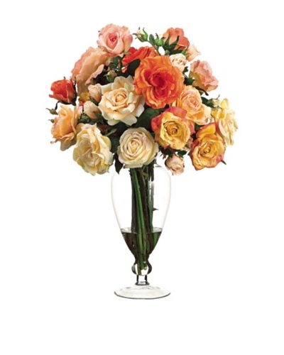 Roses In Glass Vase