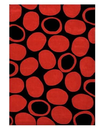 Festival Rug, Black/Red, 5′ x 7′ 3″